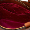 Internal Pocket View Of The Brown Italian Leather Tote Bag