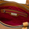 Internal Zip Pocket View Of The Natural Italian Leather Tote Bag