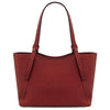 Rear View Of The Red Italian Leather Tote Bag