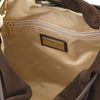 Internal Zip Pocket View Of The Chocolate Italian Suede Drawstring Shoulder Bag