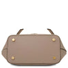 Underneath View Of The Light Taupe Italian Handbag