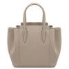 Rear View Of The Light Taupe Italian Leather Handbag