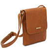 Angled And Shoulder Strap View Of The Natural Leather Crossbody Bag Mens