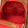 Internal Pocket View Of The Cognac Ladies Backpack