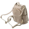 Rear Compartment And Shoulder Strap View Of The Light Taupe Ladies Backpack