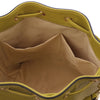 Internal Pocket View Of The Green Ladies Bucket Bag