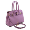 Angled View Of The Lilac Ladies Handbag