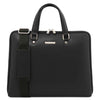 Front View Of The Black Ladies Leather Business Bag