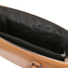 Internal Pocket View Of The Cognac Ladies Leather Business Bag