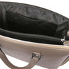 Internal Pocket View Of The Dark Taupe Ladies Leather Business Bag