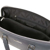 Internal Zip Pocket View Of The Grey Ladies Leather Business Bag