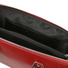 Internal Pocket View Of The Red  Ladies Leather Business Bag