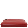 Underneath View Of The Red Ladies Leather Business Bag