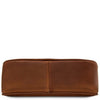 Leather Clutch Bag for Women - Bottom view of a brown leather clutch bag showcasing its sleek design.