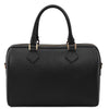 Rear View Of The Black Ladies Leather Duffle Bag