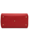 Underneath View Of The Lipstick Red Ladies Leather Duffle Bag