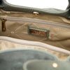 Internal Zip Pocket View Of The Mint Green Ladies Leather Shopper Tote
