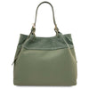 Rear View Of The Mint Green Ladies Leather Shopper Tote