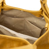 Internal Pocket View Of The Yellow Ladies Leather Shopper Tote