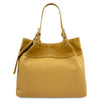 Rear View Of The Yellow Ladies Leather Shopper Tote