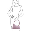Woman Posing With The Lilac Ladies Over The Shoulder Bag