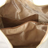 Internal Pocket View Of The Beige Ladies Pebbled Leather Hobo Bag