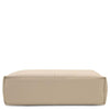 Underneath View Of The Beige Ladies Pebbled Leather Hobo Bag