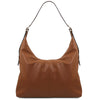 Rear View Of The Cognac Ladies Pebbled Leather Hobo Bag