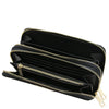 Internal Zip Compartment View Of The Black Ladies Purse