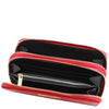 Internal Zip Compartment View Of The Lipstick Red Ladies Purse