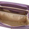 Internal Zip Pocket View Of The Lilac Ladies Shoulder Bag