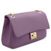 Angled View Of The Lilac Ladies Shoulder Bag