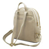 Rear View Of The Beige Ladies Small Leather Backpack
