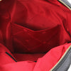 Internal Pocket View Of The Black Ladies Small Leather Backpack