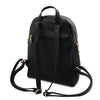 Rear View Of The Black Ladies Small Leather Backpack