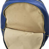 Internal Front Compartment View Of The Blue Ladies Small Leather Backpack