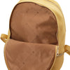 Internal Front Compartment View Of The Pastel Yellow Ladies Small Leather Backpack