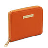 Angled View Of The Orange Ladies Wallet