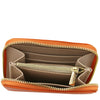 Zip Pocket View Of The Orange Ladies Wallet