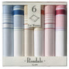 Front View Of The Womens Handkerchief Pastel Plain Stripe 6 Pack
