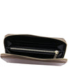 Internal Pocket View Of the Dark Taupe Ladies Zip Around Wallet