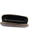 Internal Pocket View Of the Dark Taupe Ladies Zip Around Wallet