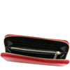 Internal Pocket View Of the Lipstick Red Ladies Zip Around Wallet