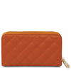 Rear View Of The Orange Ladies Zipper Wallet