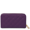 Rear View Of The Purple Ladies Zipper Wallet