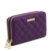 Angled View Of The Purple Ladies Zipper Wallet