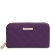 Front View Of The Purple Ladies Zipper Wallet