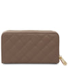 Rear View Of The Taupe Ladies Zipper Wallet