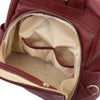 Internal Pocket View Of The Bordeaux  Ladies Backpack
