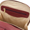 Internal Zip Pocket View Of The Bordeaux  Ladies Backpack